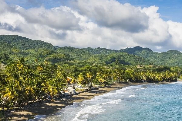 View over the beach of Roxborough, Tobago, Trinidad and Tobago, West Indies, Caribbean, Central America