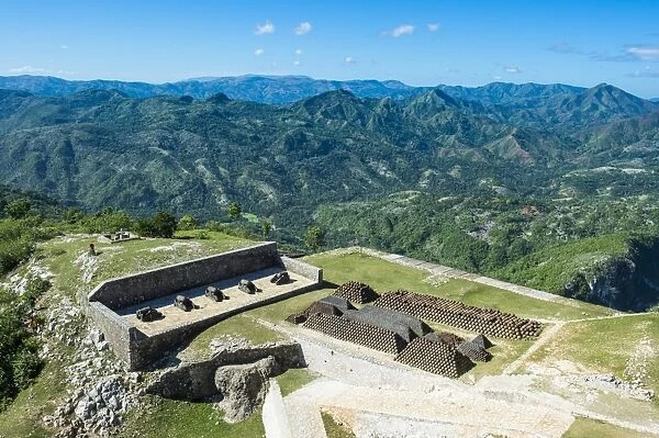 View over the beautiful mountains around the Citadelle Laferriere, UNESCO World Heritage Site