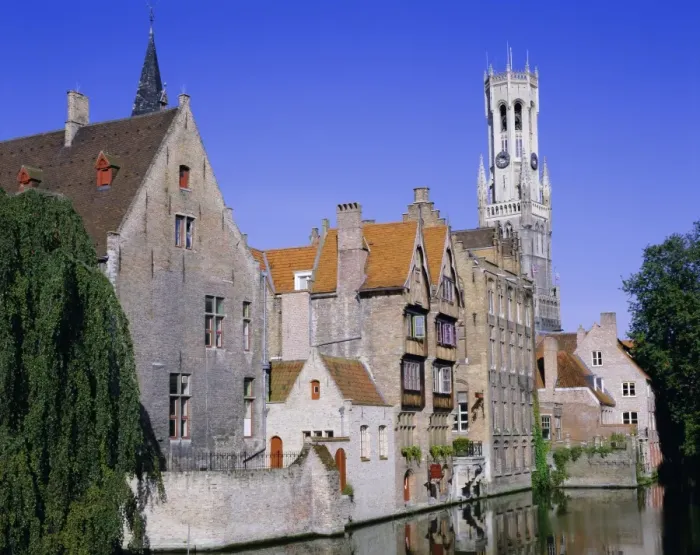 Framed Print : View towards the belfry of Belfort Hallen, Bruges, UNESCO World Heritage Site Framed Print : View towards the belfry of Belfort Hallen, Bruges, UNESCO World Heritage Site