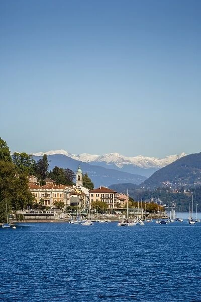 View over Belgirate, Lake Maggiore, Italian Lakes, Piedmont, Italy, Europe