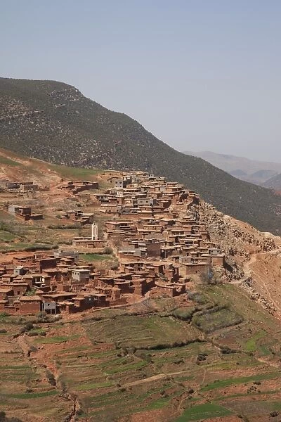 View of Berber Village in the Atlas Mountains, Morocco, North Africa, Africa
