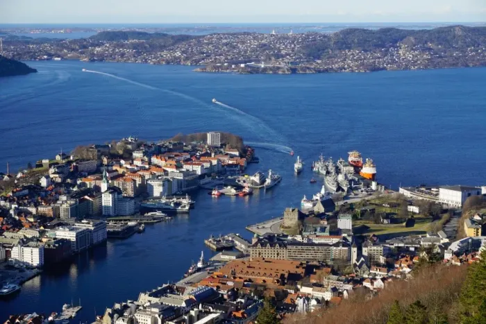 Framed Print : View of Bergen from Mount Floyen, Bergen, Hordaland, Norway, Scandinavia, Europe Framed Print : View of Bergen from Mount Floyen, Bergen, Hordaland, Norway, Scandinavia, Europe
