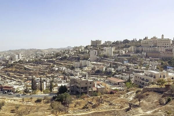 View over Bethlehem and the West Bank, Palestine territories, Israel, Middle East