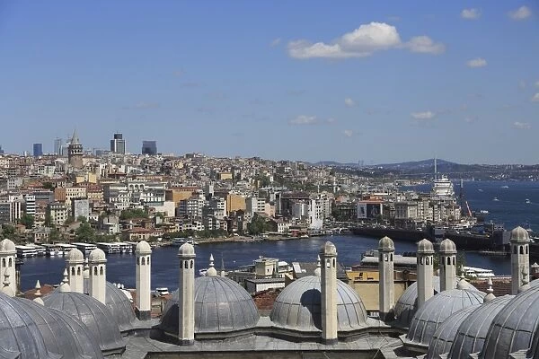 View of Beyoglu District, Golden Horn from Suleymaniye Mosque, UNESCO World Heritage Site