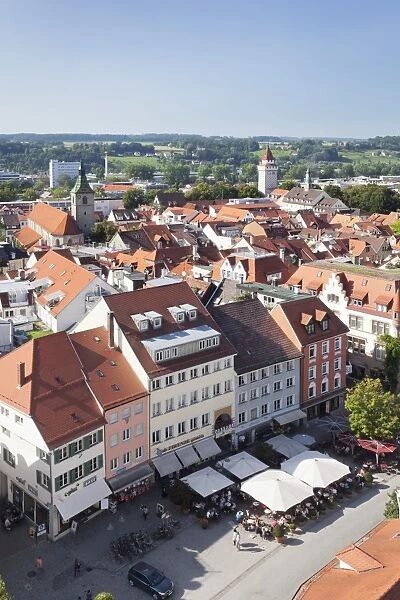 View from Blaserturm Tower, old town, Ravensburg, Upper Swabia, Baden Wurttemberg, Germany, Europe