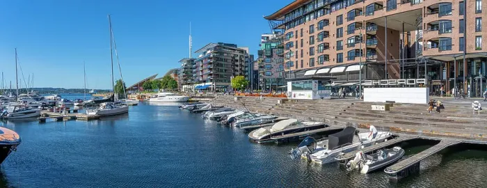 Framed Print : View of boats and architecture at the waterfront, Aker Brygge, Oslo, Norway, Scandinavia, Europe Framed Print : View of boats and architecture at the waterfront, Aker Brygge, Oslo, Norway, Scandinavia, Europe