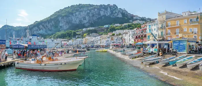 Framed Print : View of boats in Marina Grande overlooked by Capri Town in the background, Isle of Capri, Bay of Naples, Campania, Italy, Mediterranean, Europe Framed Print : View of boats in Marina Grande overlooked by Capri Town in the background, Isle of Capri, Bay of Naples, Campania, Italy, Mediterranean, Europe