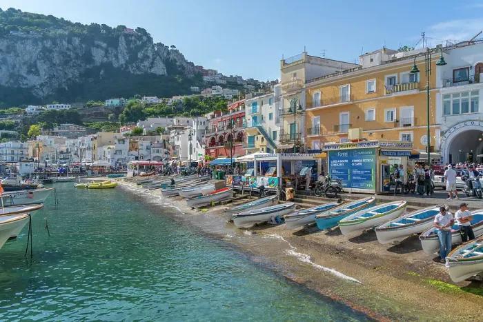 Framed Print : View of boats in Marina Grande overlooked by Capri Town in the background, Isle of Capri, Bay of Naples, Campania, Italy, Mediterranean, Europe Framed Print : View of boats in Marina Grande overlooked by Capri Town in the background, Isle of Capri, Bay of Naples, Campania, Italy, Mediterranean, Europe