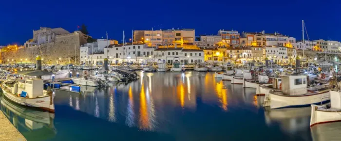 Framed Print : View of boats in marina overlooked by whitewashed buildings at dusk, Ciutadella, Menorca, Balearic Islands, Spain, Mediterranean, Europe Framed Print : View of boats in marina overlooked by whitewashed buildings at dusk, Ciutadella, Menorca, Balearic Islands, Spain, Mediterranean, Europe