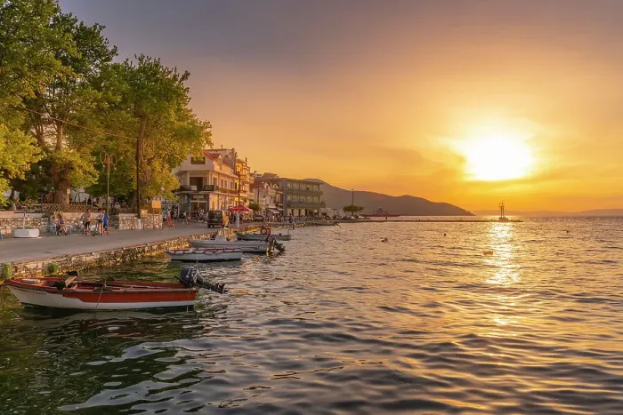 Framed Print : View of boats in old harbour in Thassos Town during golden hour, Thassos, Aegean Sea, Greek Islands, Greece, Europe Framed Print : View of boats in old harbour in Thassos Town during golden hour, Thassos, Aegean Sea, Greek Islands, Greece, Europe