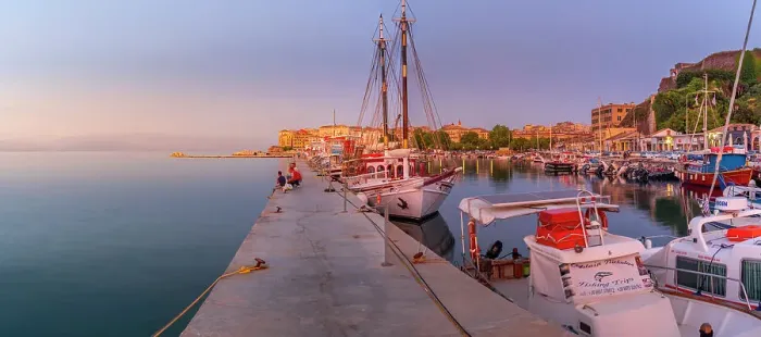 Framed Print : View of boats in the Old Port Marina at sunset, Corfu, Ionian Sea, Greek Islands, Greece, Europe Framed Print : View of boats in the Old Port Marina at sunset, Corfu, Ionian Sea, Greek Islands, Greece, Europe