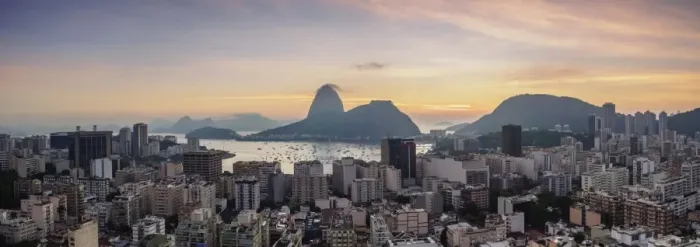 Framed Print : View over Botafogo towards the Sugarloaf Mountain at dawn, Rio de Janeiro, Brazil Framed Print : View over Botafogo towards the Sugarloaf Mountain at dawn, Rio de Janeiro, Brazil