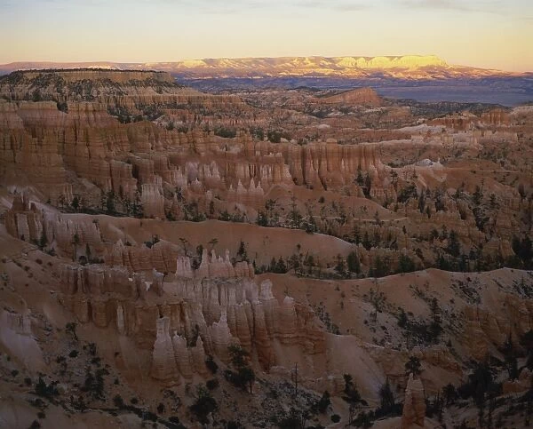 View of Bryce Canyon National Park in evening light
