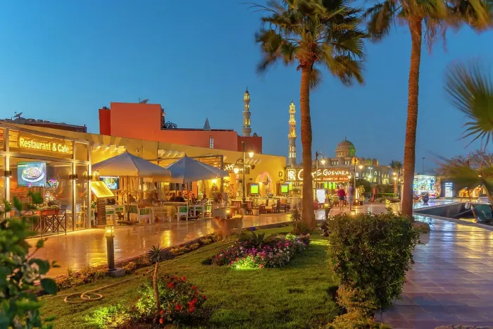 Framed Print : View of cafe and restaurant in Hurghada Marina and Al Mina Mosque in background at dusk, Hurghada, Red Sea Governorate, Egypt, North Africa, Africa Framed Print : View of cafe and restaurant in Hurghada Marina and Al Mina Mosque in background at dusk, Hurghada, Red Sea Governorate, Egypt, North Africa, Africa