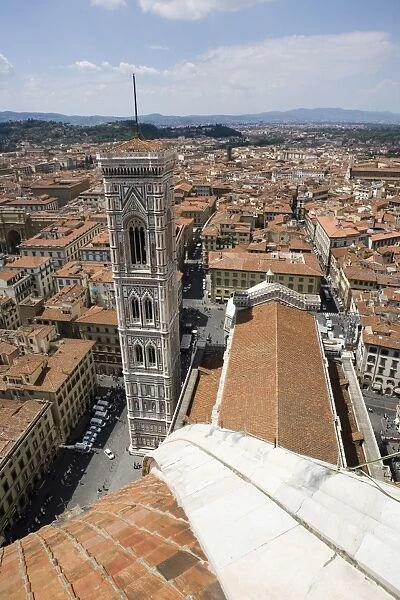 View of Campanile from Duomo, Florence, Tuscany, Italy, Europe