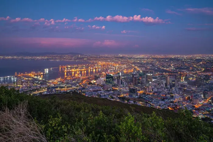 Framed Print : View of Cape Town from Signal Hill at dusk, Cape Town, Western Cape, South Africa, Africa Framed Print : View of Cape Town from Signal Hill at dusk, Cape Town, Western Cape, South Africa, Africa