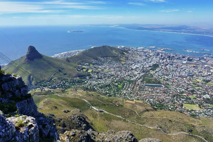 Framed Print : View of Cape Town from top of Table Mountain, Cape Town, South Africa, Africa Framed Print : View of Cape Town from top of Table Mountain, Cape Town, South Africa, Africa