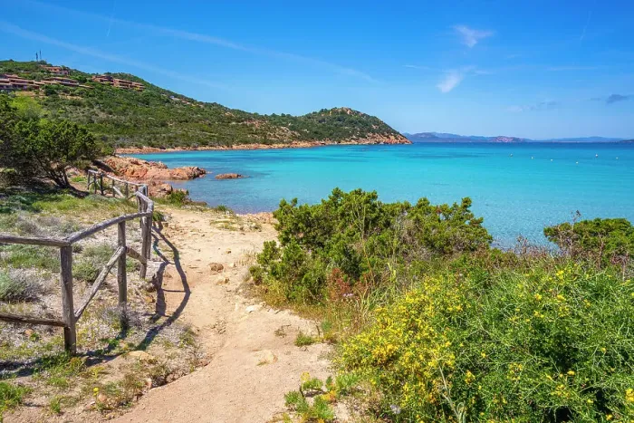 Framed Print : View of Capo Coda Cavallo beach from elevated position, Sardinia, Italy, Mediterranean, Europe Framed Print : View of Capo Coda Cavallo beach from elevated position, Sardinia, Italy, Mediterranean, Europe
