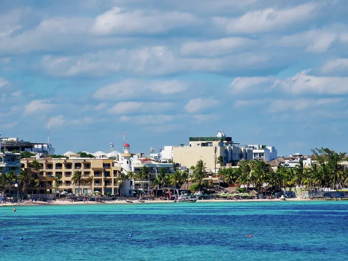 Framed Print : View over Caribbean Sea towards Playa del Carmen, Quintana Roo State, Mexico Framed Print : View over Caribbean Sea towards Playa del Carmen, Quintana Roo State, Mexico