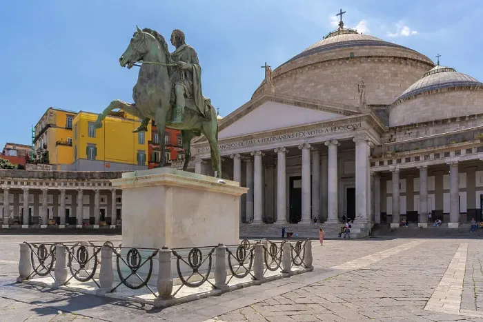 Framed Print : View of Carlo di Borbone statue in Piazza del Plebiscito, historic centre, UNESCO World Heritage Site, Naples, Campania, Italy, Europe Framed Print : View of Carlo di Borbone statue in Piazza del Plebiscito, historic centre, UNESCO World Heritage Site, Naples, Campania, Italy, Europe