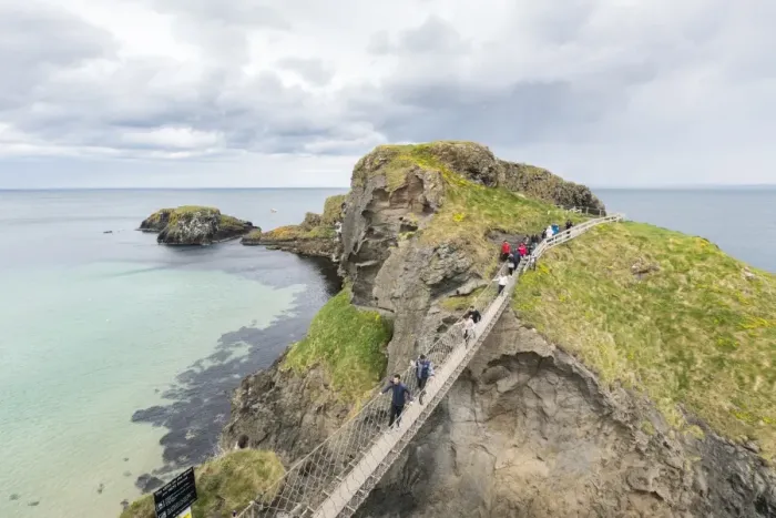 Framed Print : View of the Carrick a Rede Rope Bridge, Ballintoy, Ballycastle, County Antrim, Ulster Framed Print : View of the Carrick a Rede Rope Bridge, Ballintoy, Ballycastle, County Antrim, Ulster