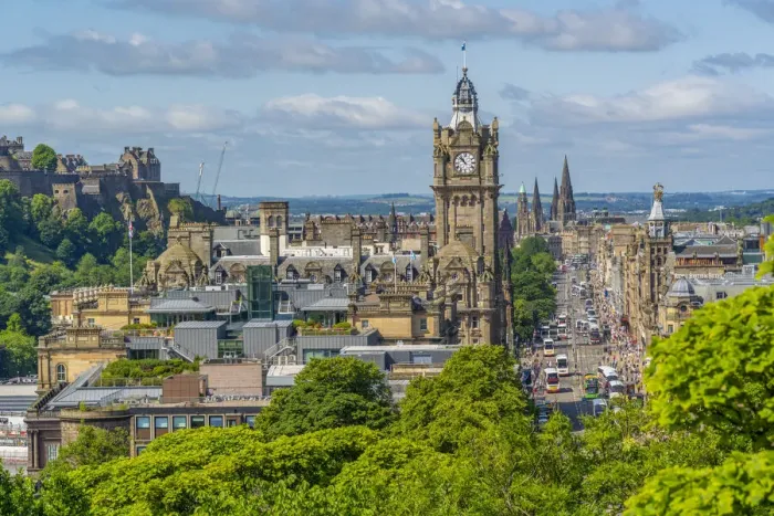 Framed Print : View of Castle, Balmoral Hotel and Princes Street from Calton Hill, Edinburgh, Scotland Framed Print : View of Castle, Balmoral Hotel and Princes Street from Calton Hill, Edinburgh, Scotland