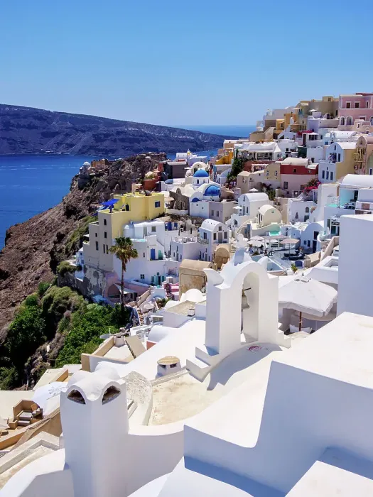 Framed Print : View towards the castle, Oia Village, Santorini (Thira) Island, Cyclades, Greek Islands, Greece, Europe Framed Print : View towards the castle, Oia Village, Santorini (Thira) Island, Cyclades, Greek Islands, Greece, Europe