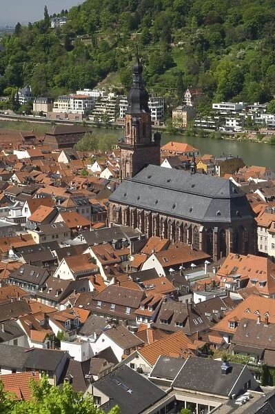 View from the castle over the old city of Heidelberg and the River Neckar