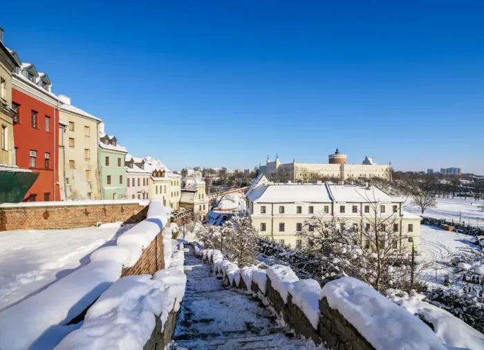 Framed Print : View towards the Castle, winter, Lublin, Lublin Voivodeship, Poland, Europe Framed Print : View towards the Castle, winter, Lublin, Lublin Voivodeship, Poland, Europe