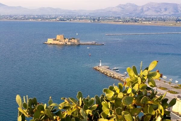 View to one of the castles guarding Nafplio, Peloponnese, Greece, Europe