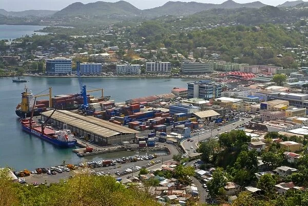 View over Castries, St. Lucia, Windward Islands, West Indies, Caribbean, Central America