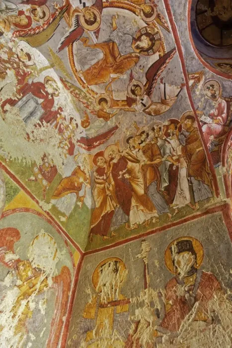 Framed Print : View of ceiling with fresco painting in a cave church, Goreme open air museum, Cappadocia, Anatolia, Turkey, Asia Minor, Eurasia Framed Print : View of ceiling with fresco painting in a cave church, Goreme open air museum, Cappadocia, Anatolia, Turkey, Asia Minor, Eurasia