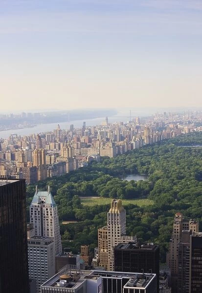 View over Central Park and the Upper West Side skyline, Manhattan, New York City