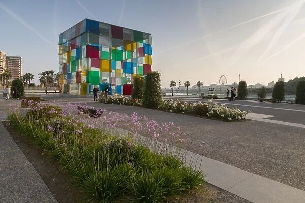 View of Centre Pompidou Malaga, Malaga, Costa del Sol, Andalusia, Spain, Europe