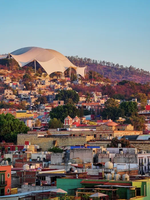 Framed Print : View towards the Cerro del Fortin at sunrise, Oaxaca de Juarez, Oaxaca State, Mexico Framed Print : View towards the Cerro del Fortin at sunrise, Oaxaca de Juarez, Oaxaca State, Mexico