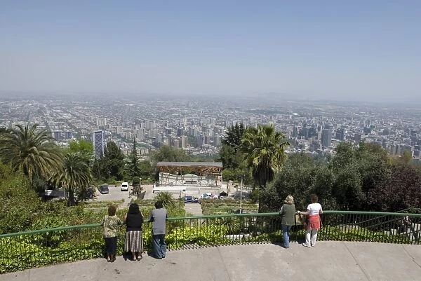 View from Cerro San Cristobal, Santiago, Chile, South America