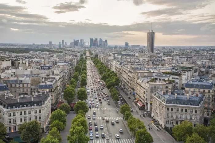 Framed Print : View over the Champs Elysees, Paris, France, Europe Framed Print : View over the Champs Elysees, Paris, France, Europe