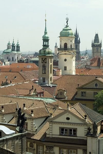 View from Charles Bridge overlooking Stare Mesto, Prague, UNESCO World Heritage Site