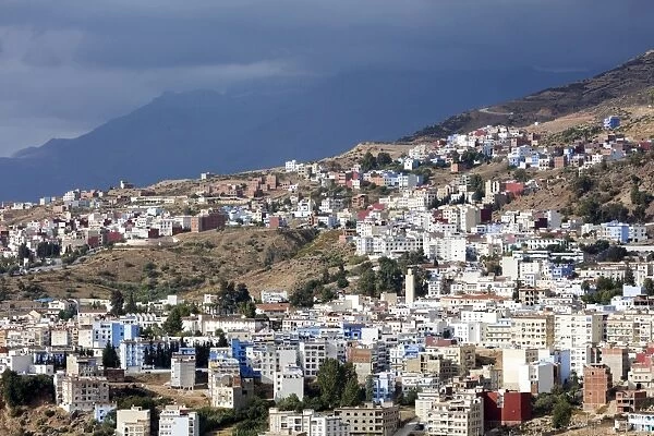 View over Chefchaouen (Chaouen) (The Blue City), Morocco, North Africa, Africa