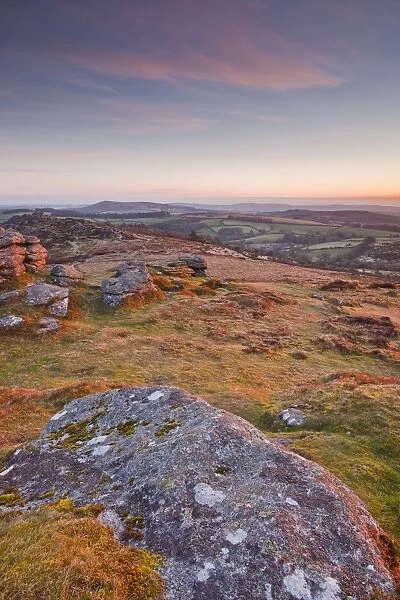 The view from Chinkwell Tor in Dartmoor National Park, Devon, England, United Kingdom, Europe