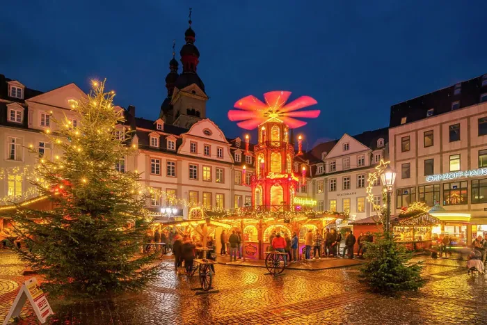 Framed Print : View of Christmas Market in Brunnen Am Plan in historic town centre, Koblenz, Rhineland-Palatinate, Germany, Europe Framed Print : View of Christmas Market in Brunnen Am Plan in historic town centre, Koblenz, Rhineland-Palatinate, Germany, Europe
