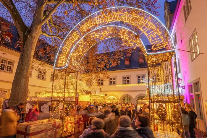 Framed Print : View of Christmas Market in Willi-Horter-Platz in historic town centre at Christmas, Koblenz, Rhineland-Palatinate, Germany, Europe Framed Print : View of Christmas Market in Willi-Horter-Platz in historic town centre at Christmas, Koblenz, Rhineland-Palatinate, Germany, Europe