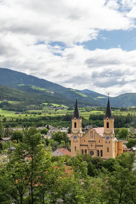 Framed Print : View to the Church of the Assumption of Mary, Bruneck, Sudtirol (South Tyrol) (Province of Bolzano), Italy, Europe Framed Print : View to the Church of the Assumption of Mary, Bruneck, Sudtirol (South Tyrol) (Province of Bolzano), Italy, Europe