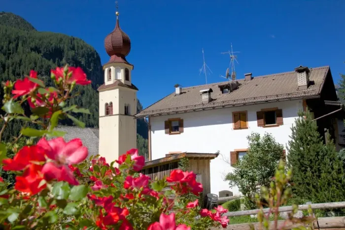 Framed Print : View to church, Canazei, Val di Fassa, Trentino-Alto Adige, Italy, Europe Framed Print : View to church, Canazei, Val di Fassa, Trentino-Alto Adige, Italy, Europe