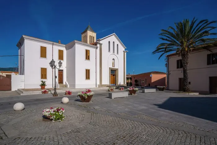 Framed Print : View of church in Piazza di Gallura, San Teodoro, Sardinia, Italy, Mediterranean, Europe Framed Print : View of church in Piazza di Gallura, San Teodoro, Sardinia, Italy, Mediterranean, Europe