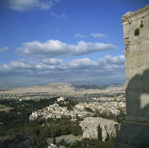 View over city from the Acropolis, Athens, Greece, Europe