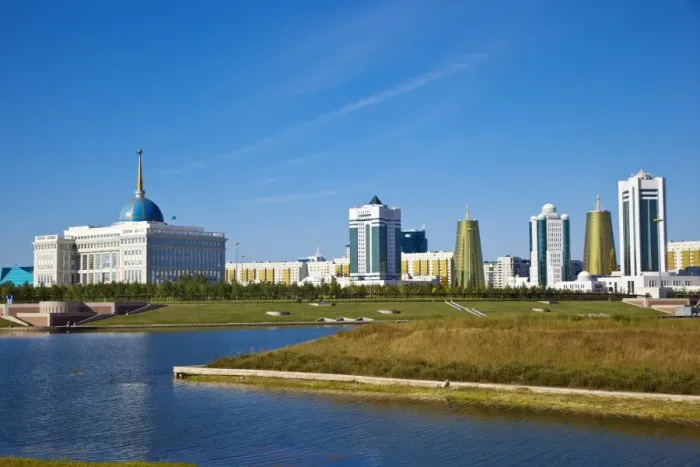Framed Print : View of city, Astana, Kazakhstan, Central Asia, Asia