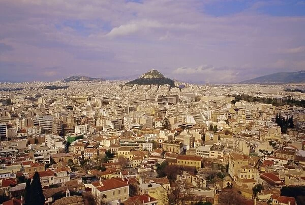 View of the city of Athens seen from the Acropolis