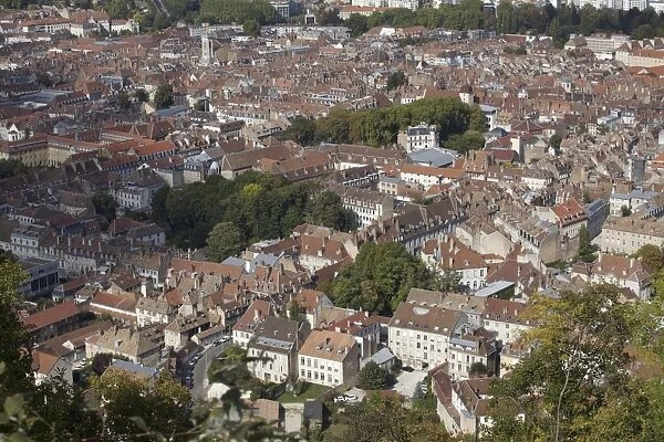 View over the city of Besancon, Doubs, Franche-Comte, France, Europe