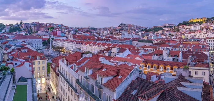 Framed Print : View of city from Carmo Archaeological Museum at sunset, Lisbon, Portugal, Europe Framed Print : View of city from Carmo Archaeological Museum at sunset, Lisbon, Portugal, Europe